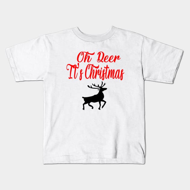 Oh Deer, It's Christmas! Kids T-Shirt by My Tee Style